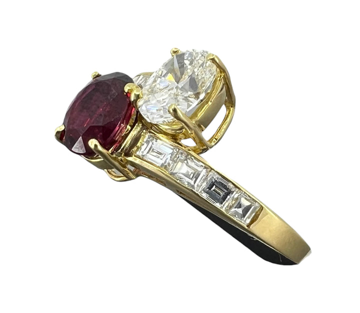 Cartier Vintage Diamond Ruby Ring