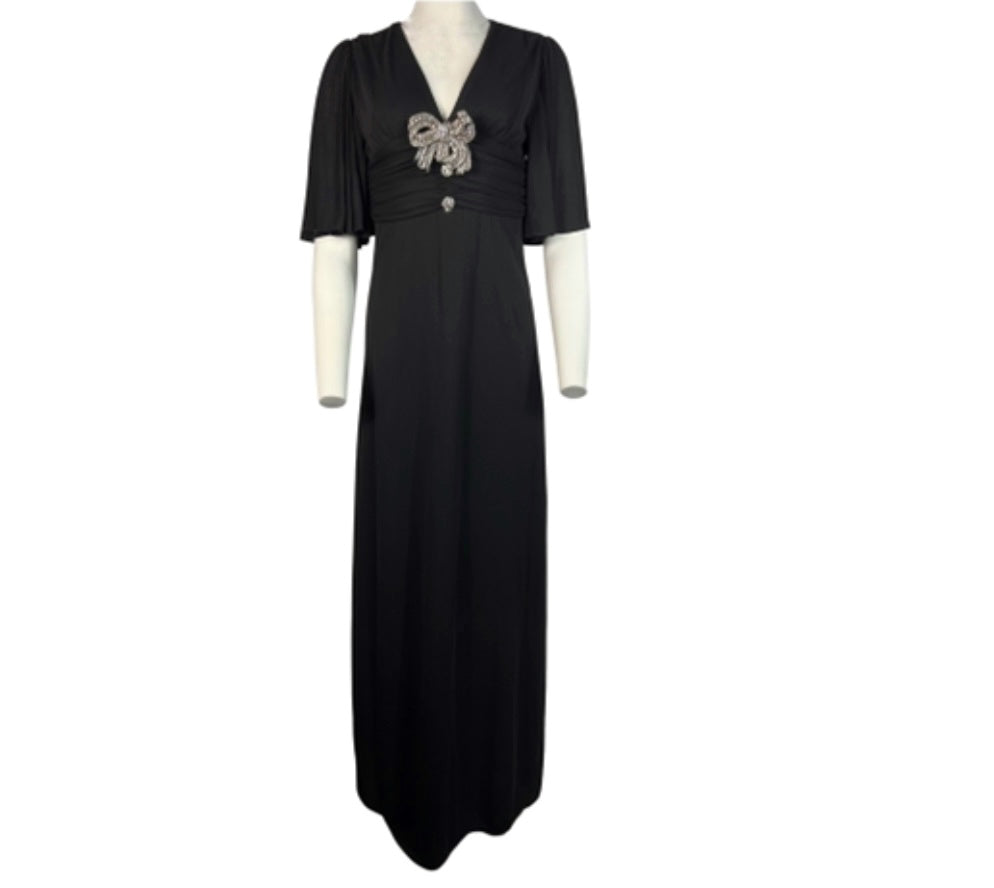 Gucci Maxi Dress Gown Rayon Silk, Size Small Black – Nadine Krakov  Collection