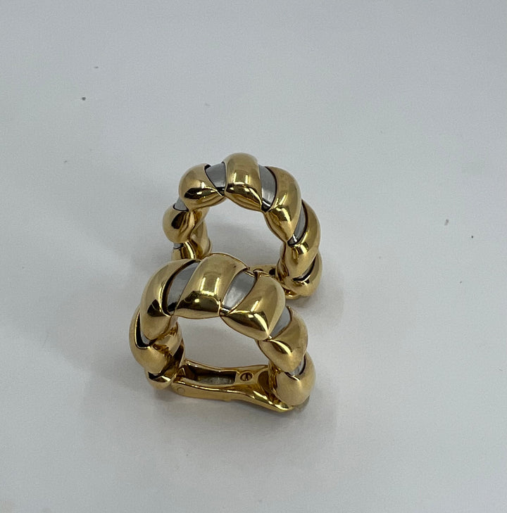 Bulgari Tubogas Gold Steel Earrings