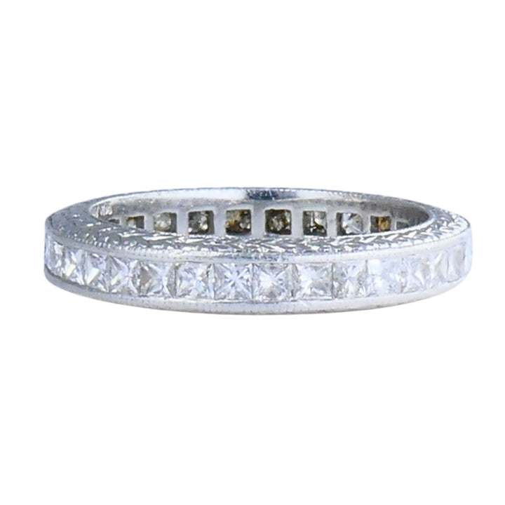 Michael Beaudry Princess Cut Diamond Eternity Band Platinum Size 6 Wedding Ring