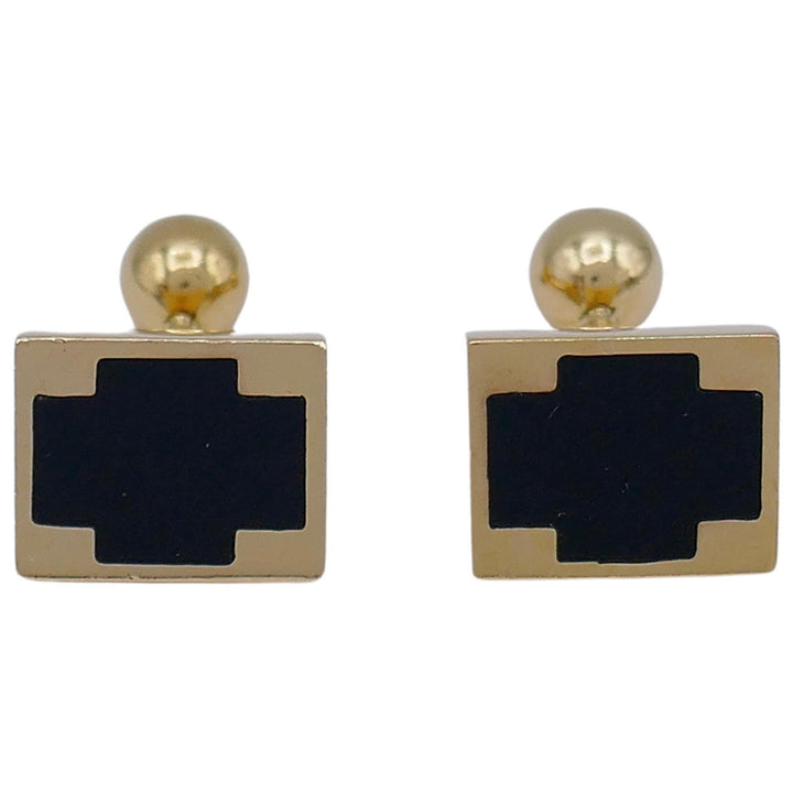 Vintage Gucci Gold Cufflinks Onyx