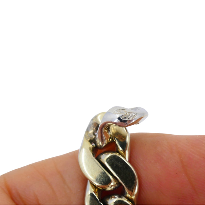 Pomellato 18k Yellow White Gold Diamond Curblink Chain Bracelet