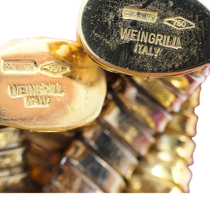 Tallarico Carlo Weingrill Tubogas Earrings Three Tone 18k Gold