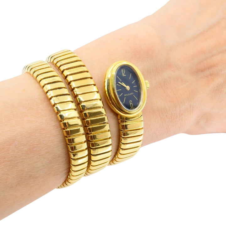 Bvlgari Bulgari Tubogas Gold Watch Oval Rare Edition