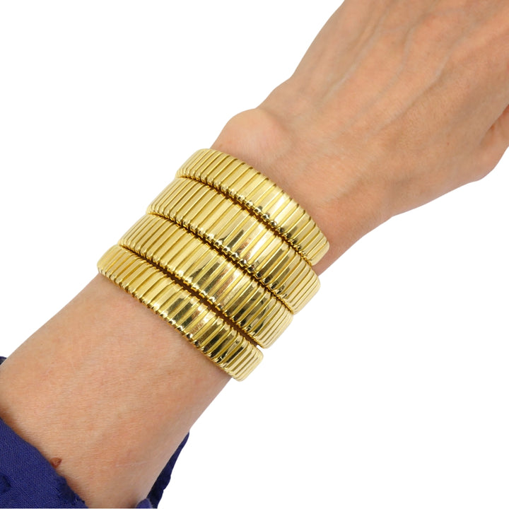 Vintage Carlo Weingrill 18k Gold Four Row Tubogas Wrap Bracelet