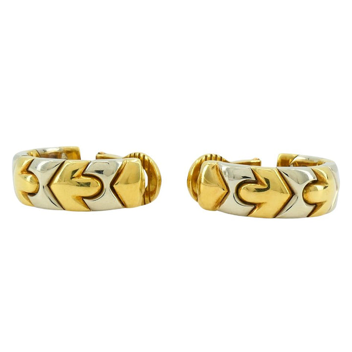 Bvlgari 18k Two-tone Gold Clip-on Huggie Alveare Earrings