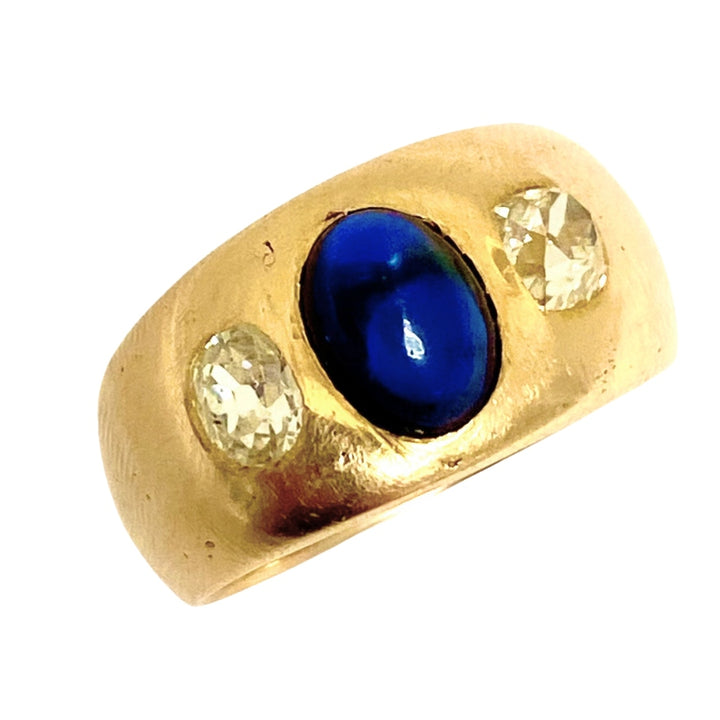 Vintage Gold Ring Three-Stone French Band