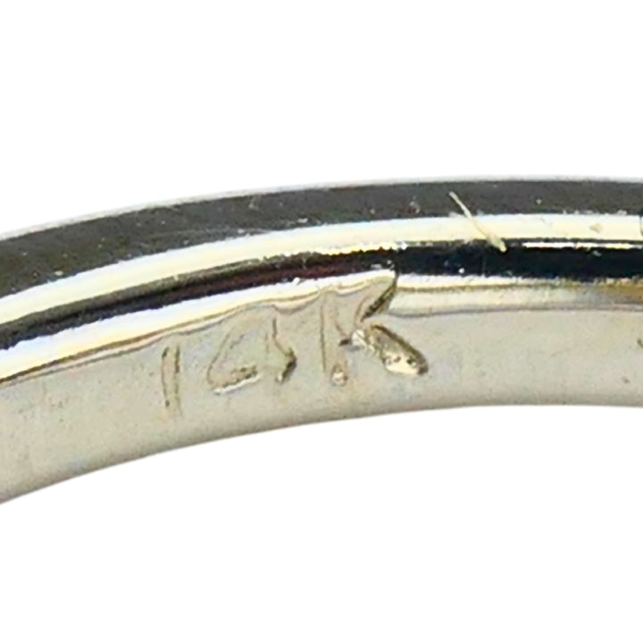 14k White Gold Ring Fancy Yellow Orange Diamond GIA Double Halo Estate Jewelry