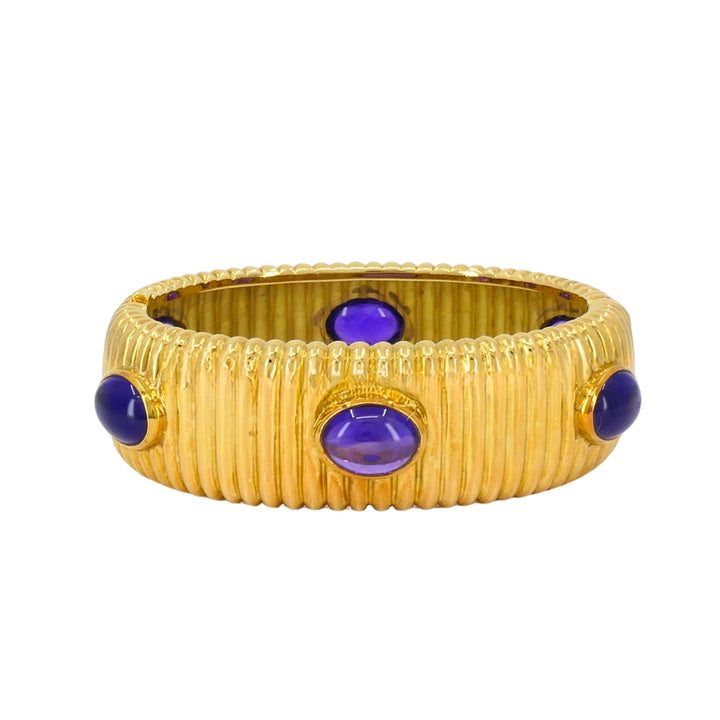 Amethyst Bracelet Tambetti 18k Gold Bangle Vintage Jewelry