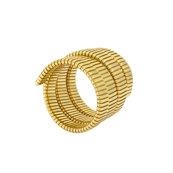 Vintage Carlo Weingrill 18k Gold Four Row Tubogas Wrap Bracelet