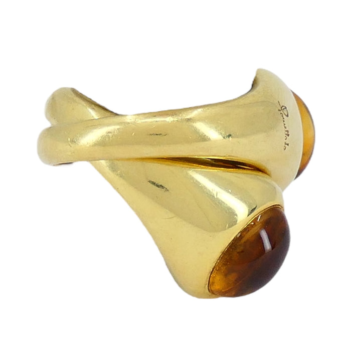 Pomellato 18k Gold Citrine Interwoven Duo Ring