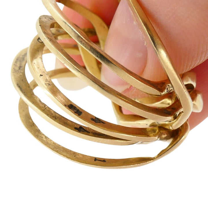 Vintage 14k Gold 6 Band Puzzle Ring sz 11