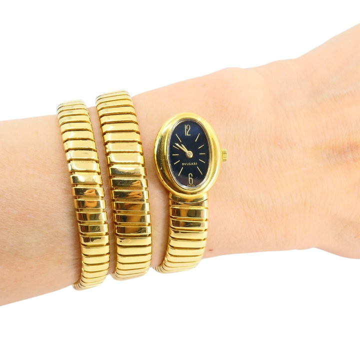 Bvlgari Bulgari Tubogas Gold Watch Oval Rare Edition