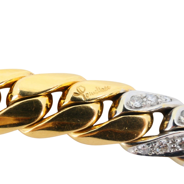 Pomellato 18k Yellow White Gold Diamond Curblink Chain Bracelet