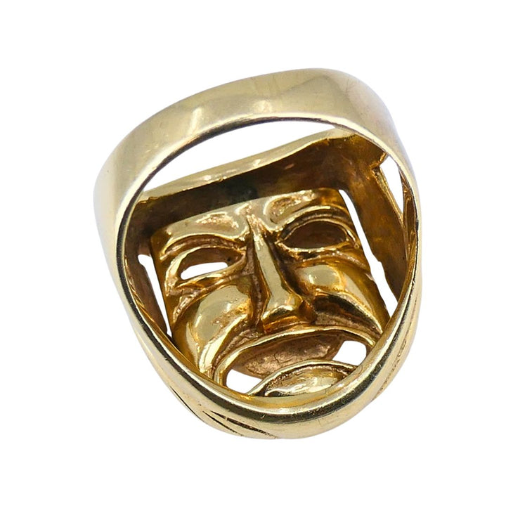 Vintage 14k Gold Greek Theater Flip Ring
