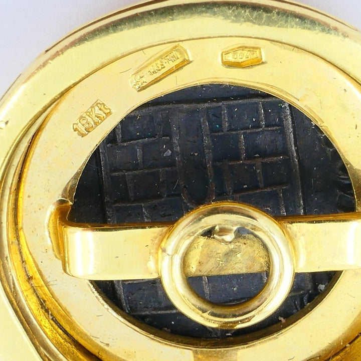 Ancient Coin 18k Gold Earrings Ruby