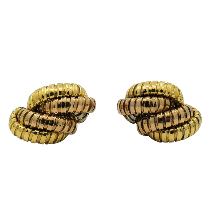 Tallarico Carlo Weingrill Tubogas Earrings Three Tone 18k Gold