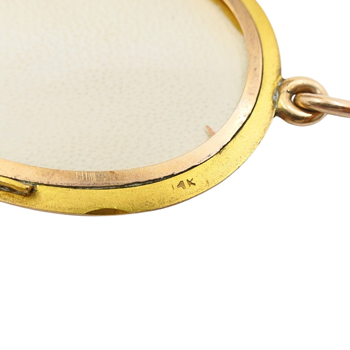 14k Gold Engraved Locket Pendant Gold Antique Watch Chain