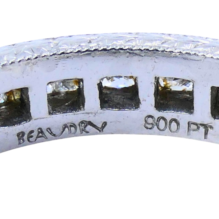 Michael Beaudry Princess Cut Diamond Eternity Band Platinum Size 6 Wedding Ring
