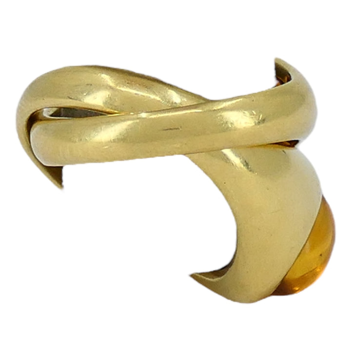 Pomellato 18k Gold Citrine Interwoven Duo Ring