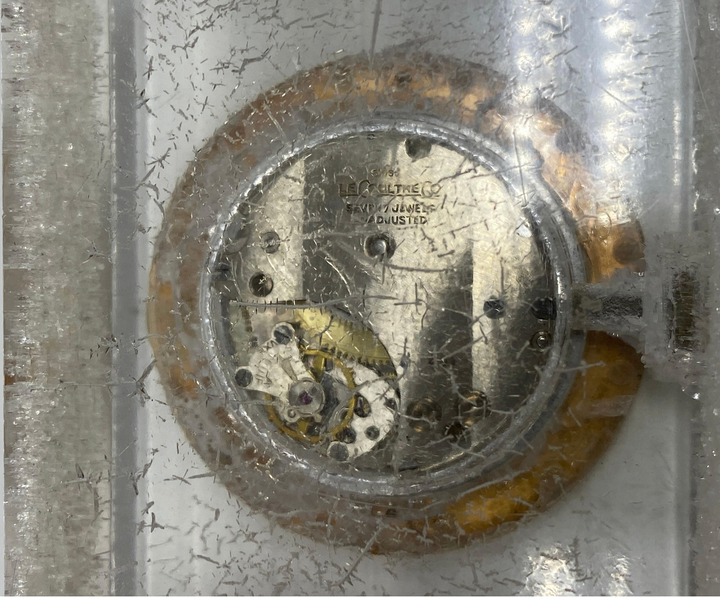 1950s Cartier Yellow Gold and Lucite Pair of Desk Clocks Lecoultre Movement