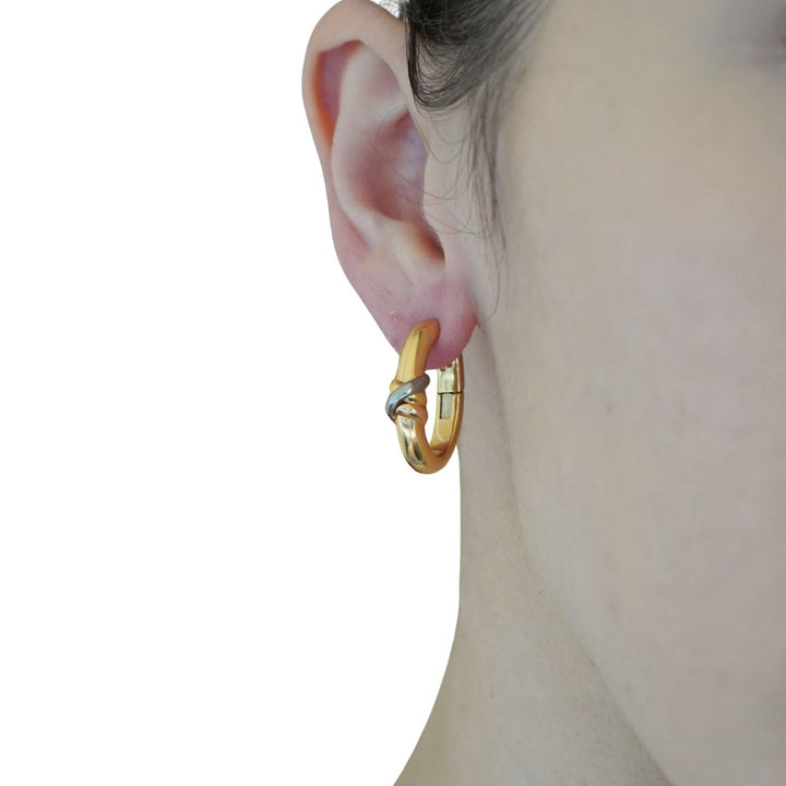 1995 Cartier 18k Gold Trinity Hoop Earrings