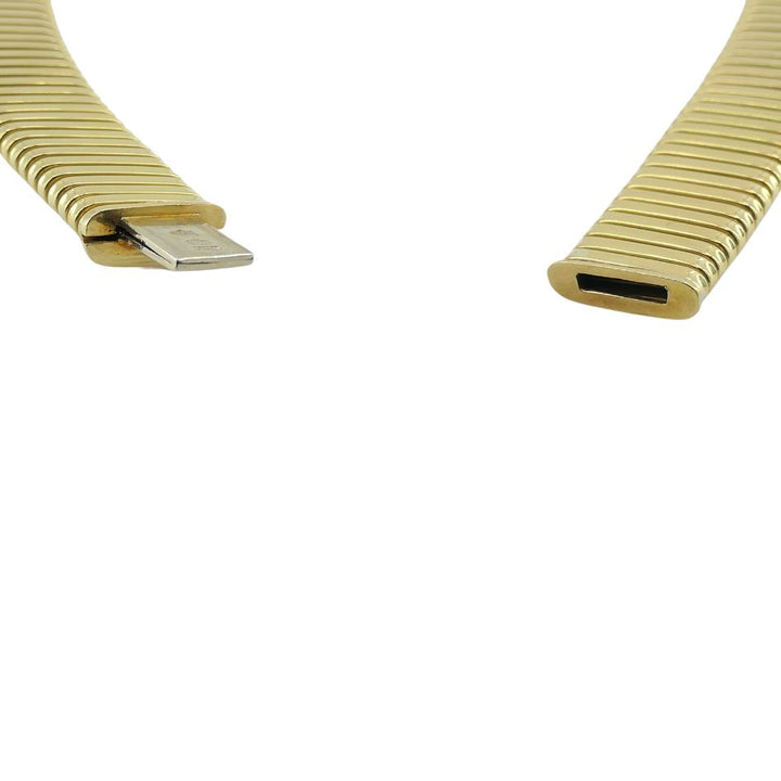 Vintage Carlo Weingrill 18k Gold Tubogas Choker Necklace