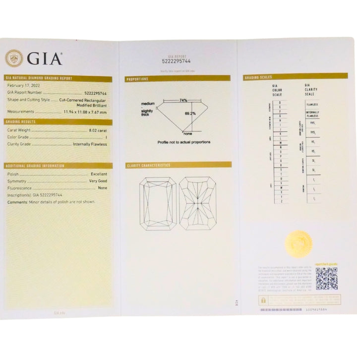 8.02-carat GIA Certified Diamond Ring 18k White Gold Modern Jewelry