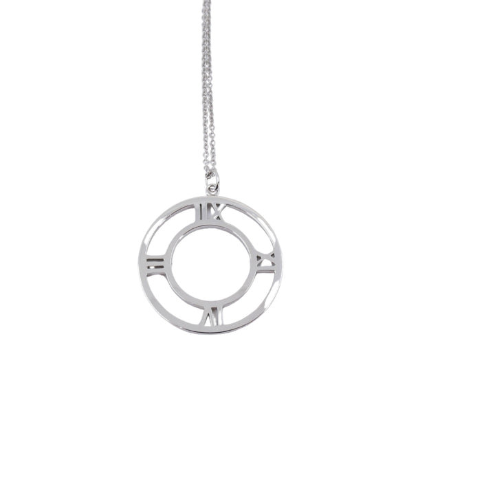 Tiffany & Co. 18k Gold Diamond Atlas Open Pendant Necklace Original Box