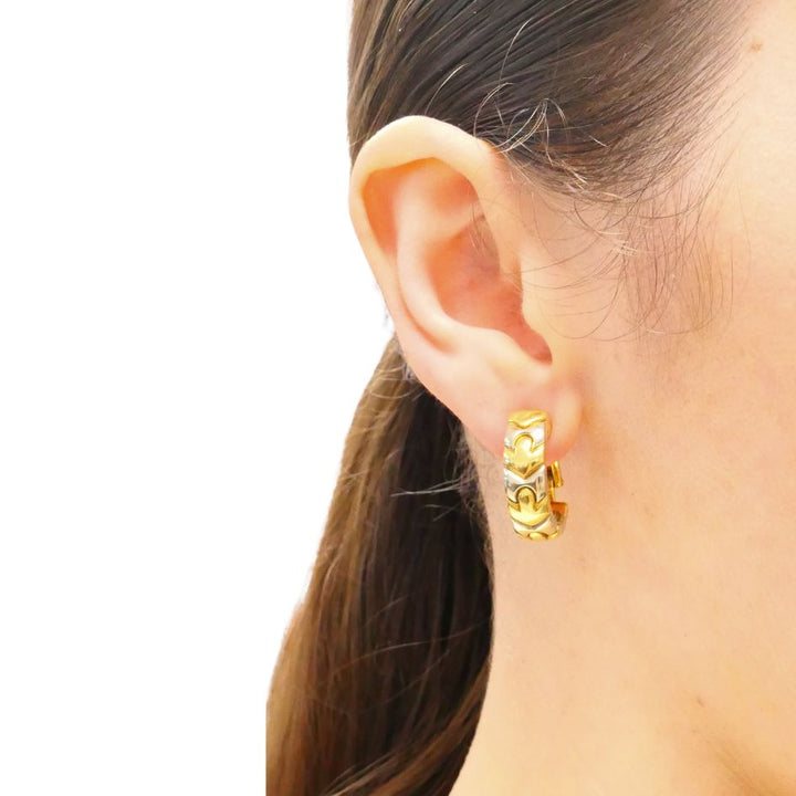 Bvlgari 18k Two-tone Gold Clip-on Huggie Alveare Earrings