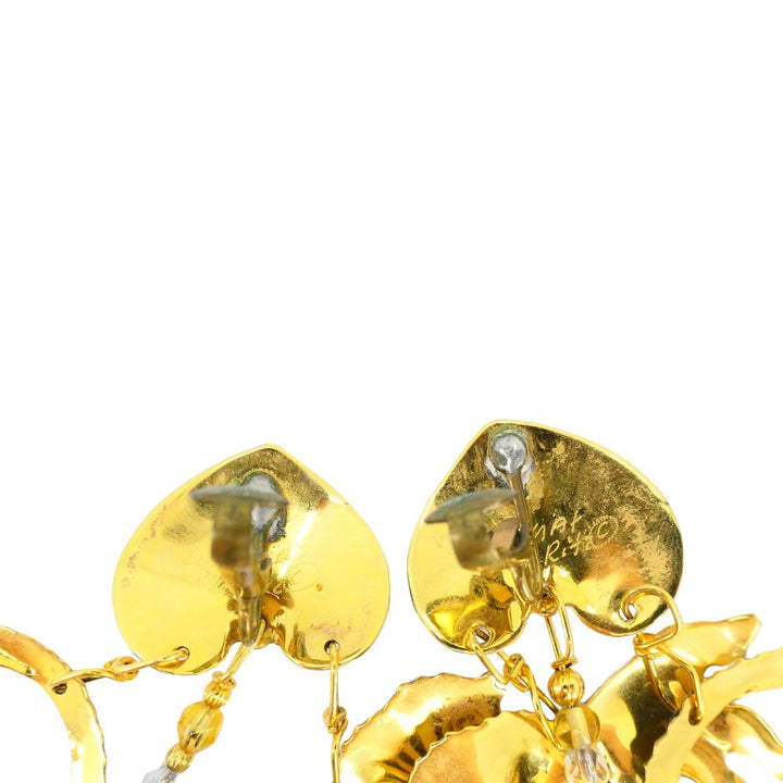 1990 Lunch At The Ritz Carte Du Jour African Animal Gold Silver Clip Earrings