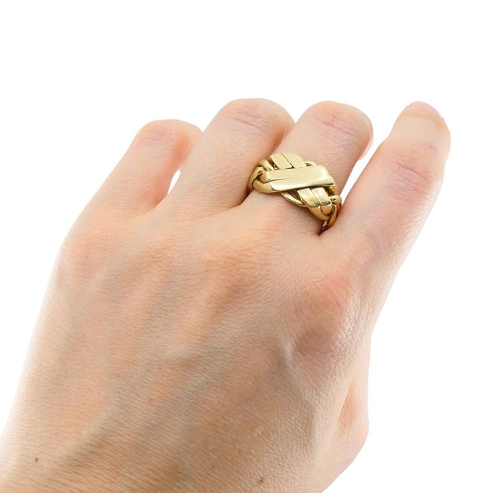 Vintage 14k Gold 6 Band Puzzle Ring sz 11