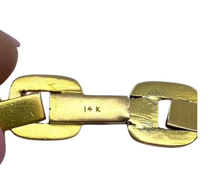 14k Gold Two-Tone Chain Necklace 1940s