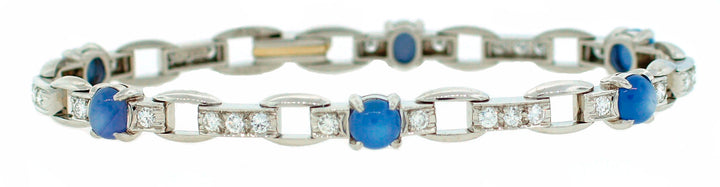 Vintage J.E. Caldwell Star Sapphire Diamond Platinum Bracelet Estate Jewelry