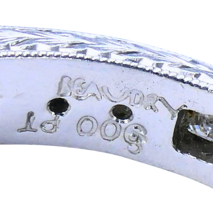 Michael Beaudry Princess Cut Diamond Eternity Band Platinum Size 6.5 Wedding Ring