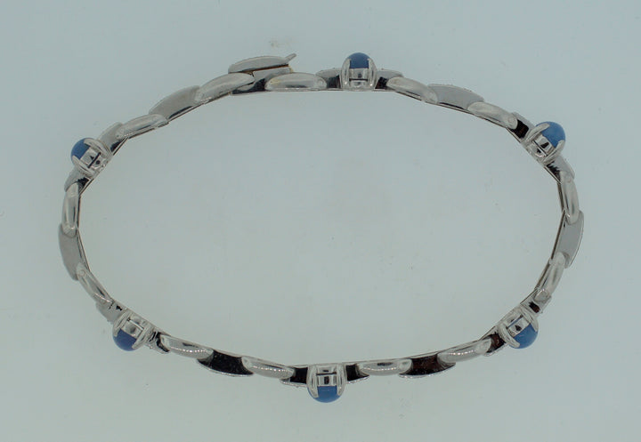 Vintage J.E. Caldwell Star Sapphire Diamond Platinum Bracelet Estate Jewelry