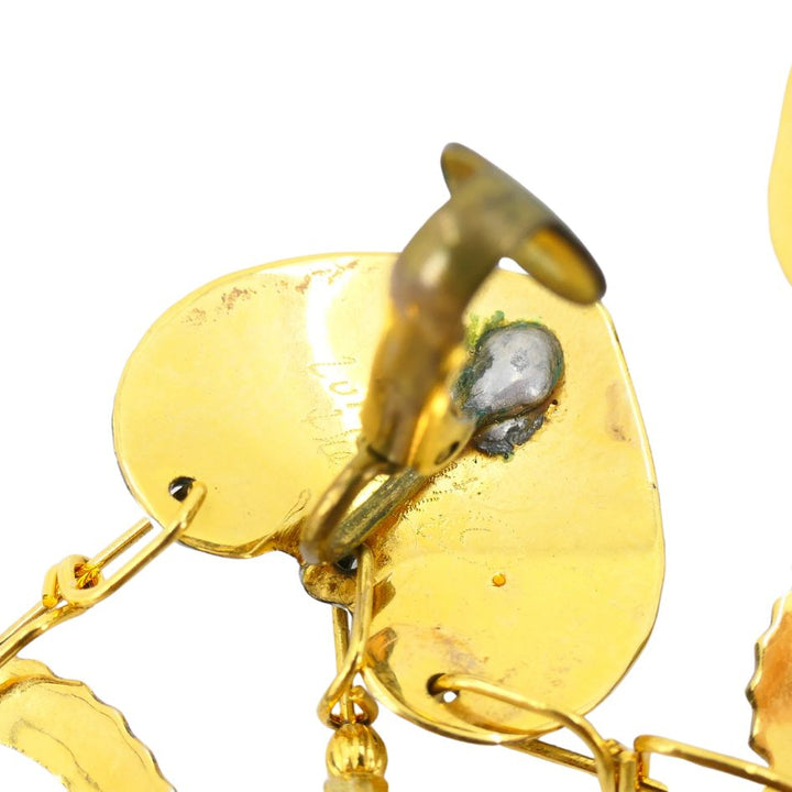 1990 Lunch At The Ritz Carte Du Jour African Animal Gold Silver Clip Earrings