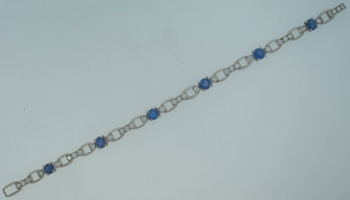 Vintage J.E. Caldwell Star Sapphire Diamond Platinum Bracelet Estate Jewelry