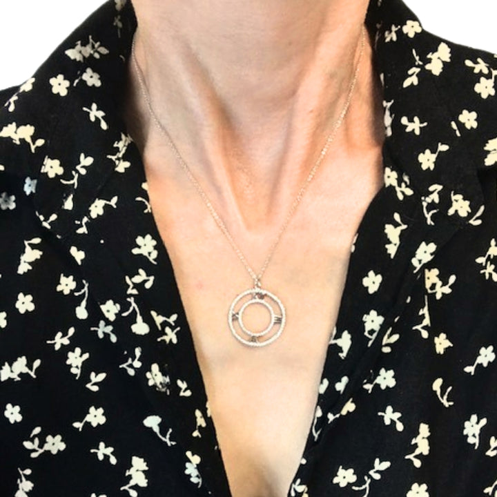 Tiffany & Co. 18k Gold Diamond Atlas Open Pendant Necklace Original Box