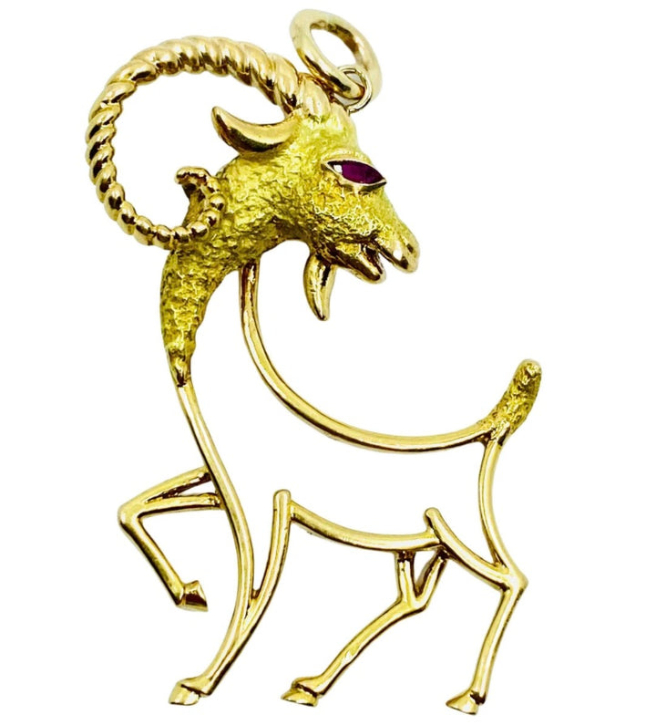 18k Gold Capricorn Pendant Astrology Jewelry