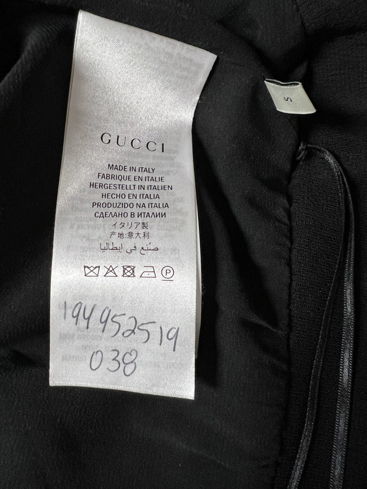 Gucci Maxi Dress Gown Rayon Silk, Size Small Black