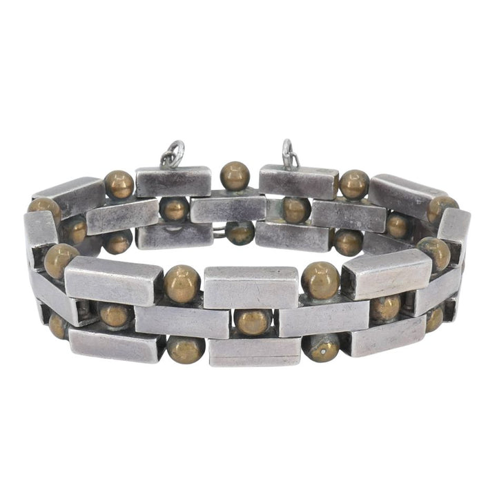 Vintage William Spratling Mexico Silver Bronze Bracelet