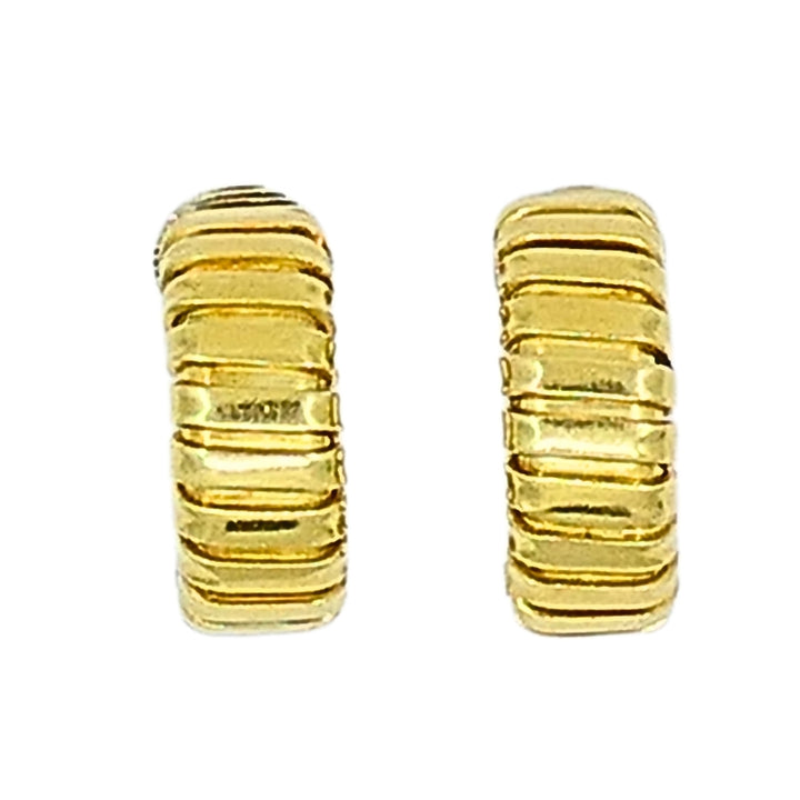18k Gold Carlo Weingrill Huggie Earrings Tubogas Design