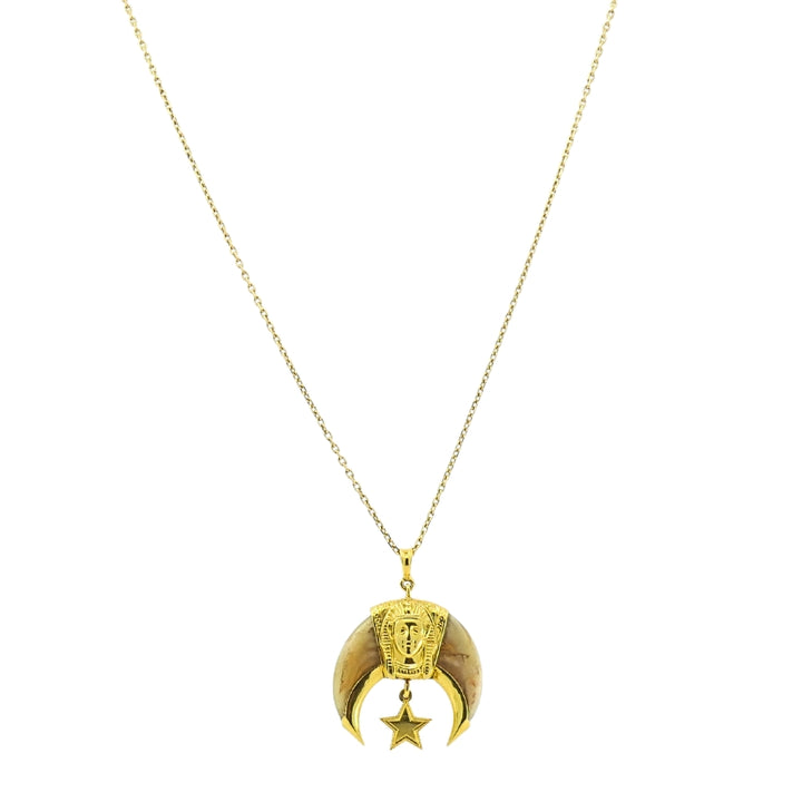 14k Gold Masonic Knight Templar Claw Pendant & 18k Gold Chain