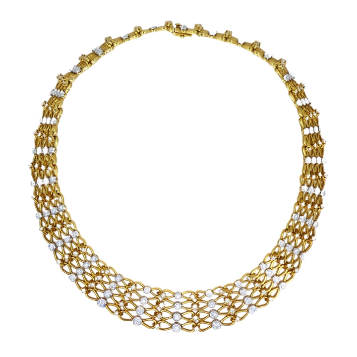 Vintage Tiffany & Co. Collar Necklace Gold Platinum Diamond Estate Jewelry