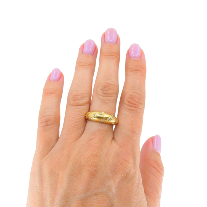 Van Cleef & Arpels Diamond 18k Gold Starburst Ring