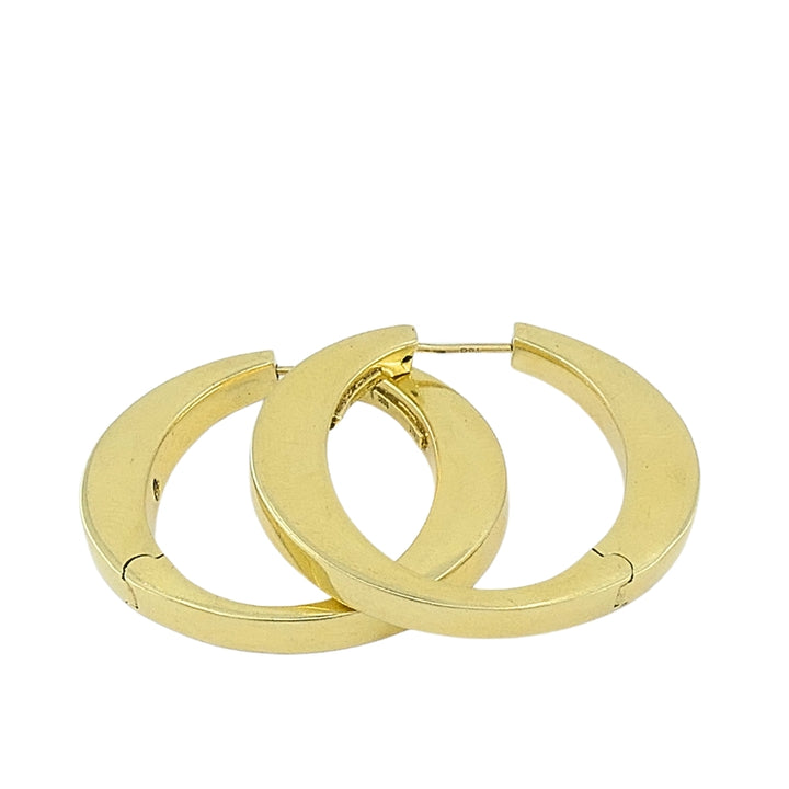 Roberto Coin 18k Gold Hoop Earrings Signature Hidden Ruby