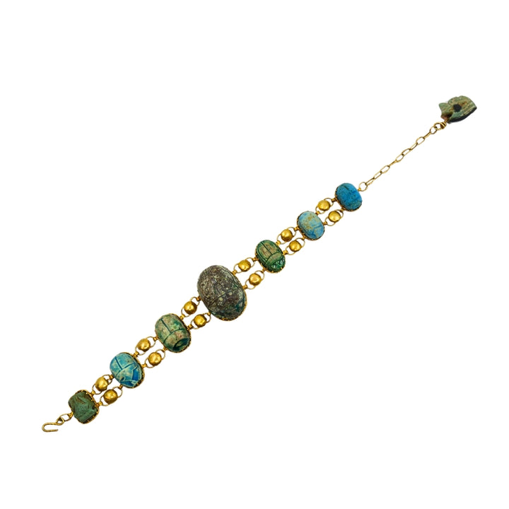 18K Gold Bracelet  Ancient Egyptian Scarabs