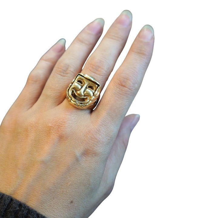 Vintage 14k Gold Greek Theater Flip Ring