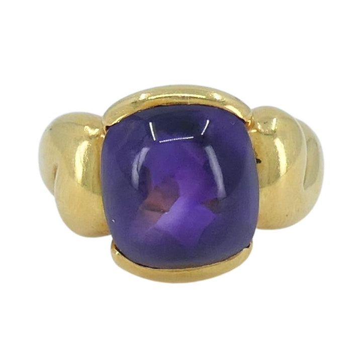 Gucci 18k Gold Amethyst Ring 6.5